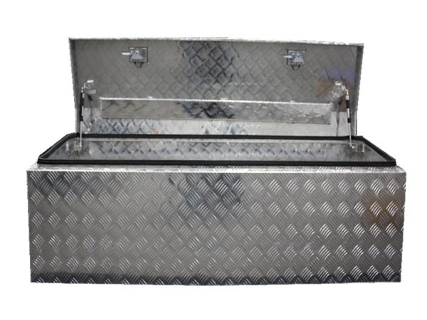 Checker Plate Chest Top Open Aluminium Tool Box-1 - Image 2