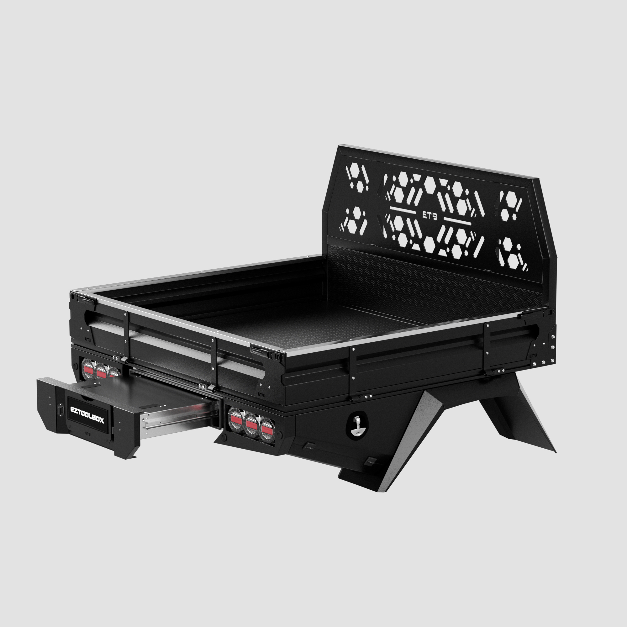 Black Full Set Aluminium Tray 1650mm with Trundle Drawer 2 Black Full Set Aluminium Tray 1650mm with Trundle Drawer - Image 2