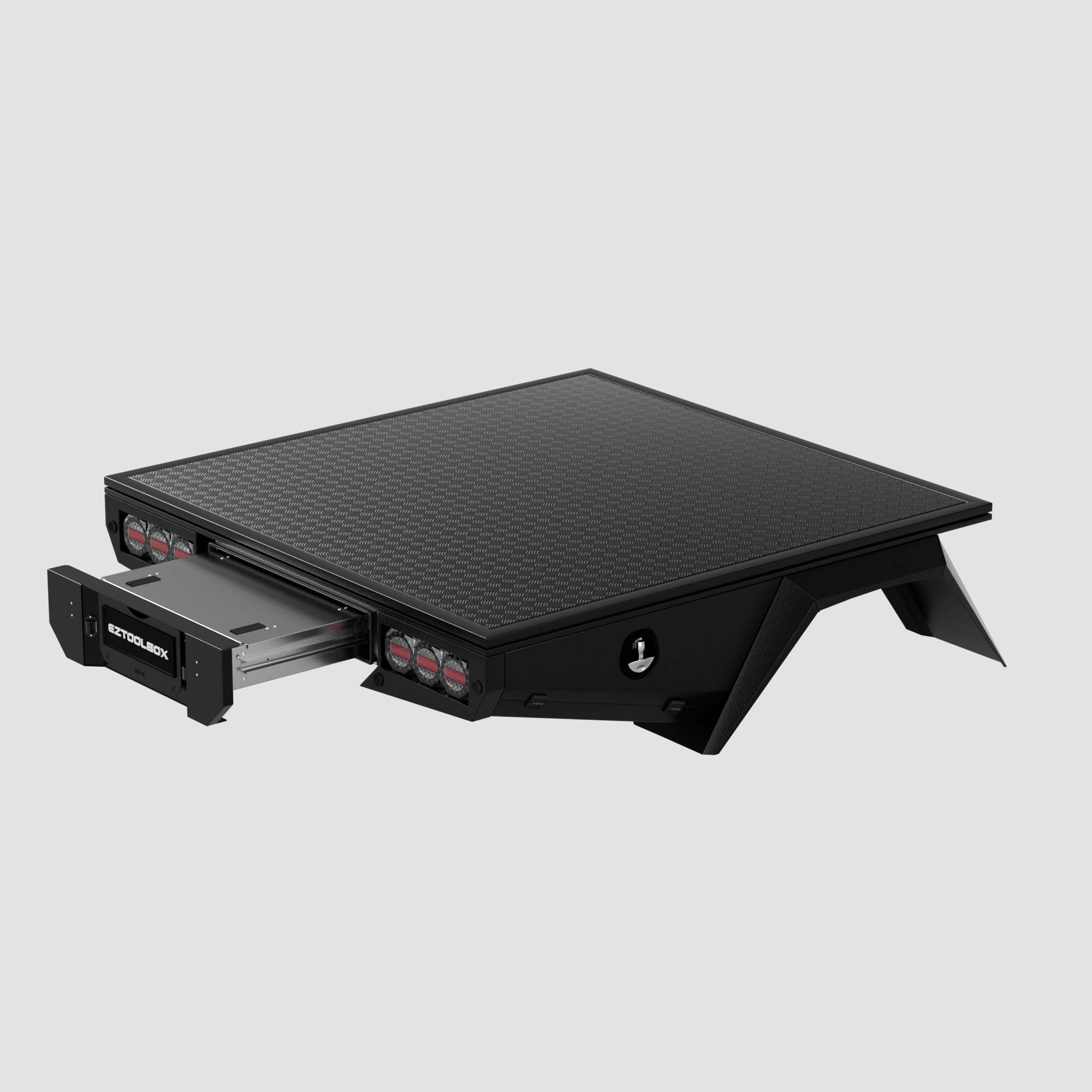 Black Aluminium Tray 1800mm with Trundle Drawer 1 Black Aluminium Tray 1800mm with Trundle Drawer