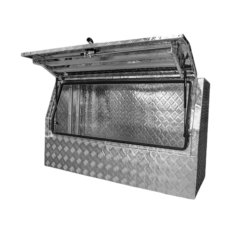 1200mm Checker Plate Half Door Aluminium Ute Toolbox 2 1200mm Checker Plate Half Door Aluminium Ute Toolbox - Image 2
