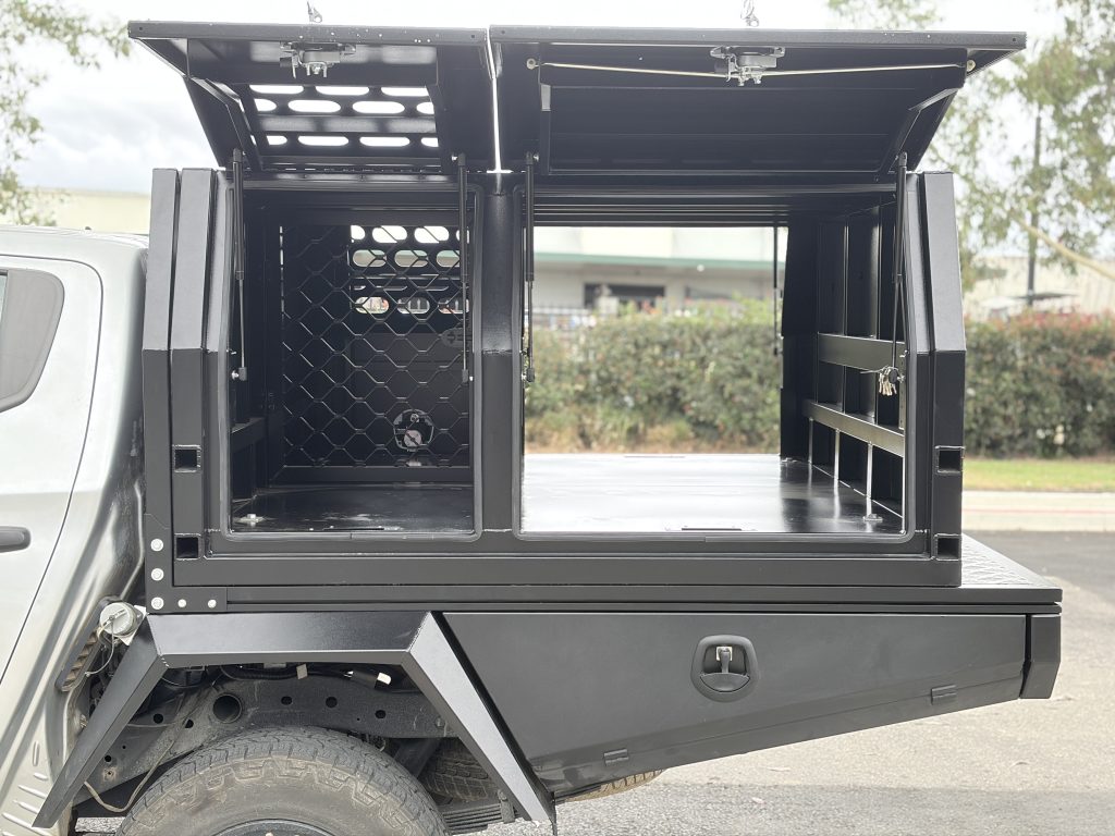 Full Dog Box Ute Canopy – Integrated Dog Transport & Storage System 2 full dog box ute canopy