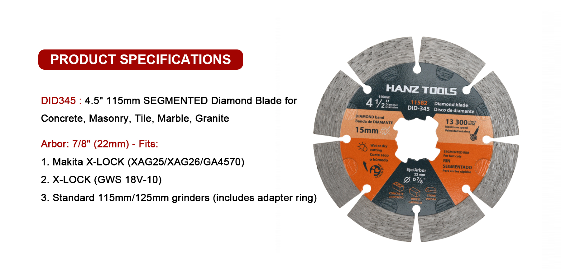 4.5 Inch Segmented Diamond Blade