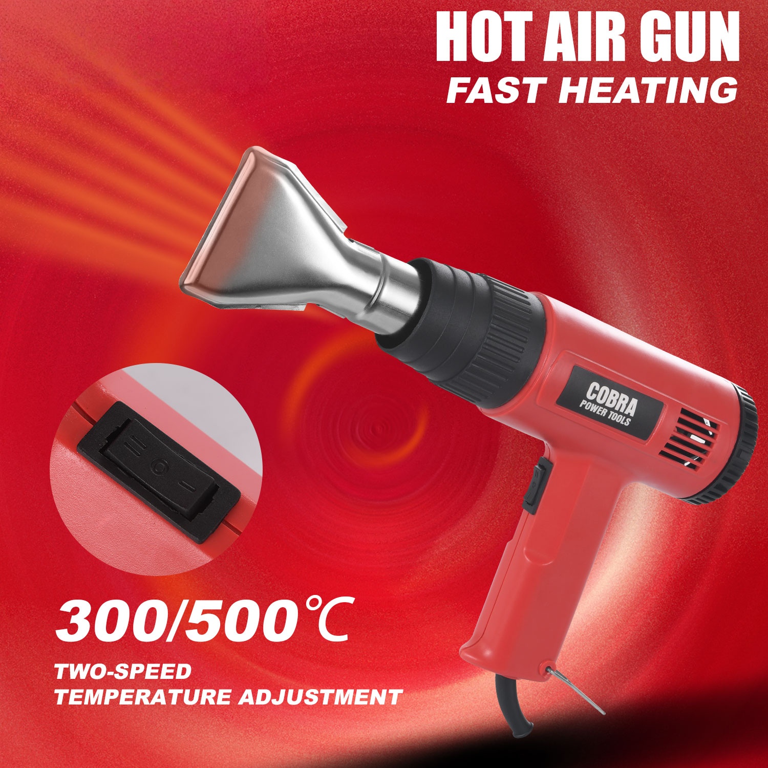 1500W Heat Gun 220V Dual Temperature Hot Air Tool 2 1500W Heat Gun