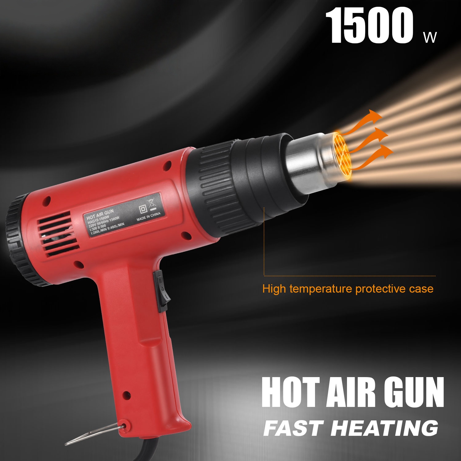 1500W Heat Gun 220V Dual Temperature Hot Air Tool 3 1500W Heat Gun