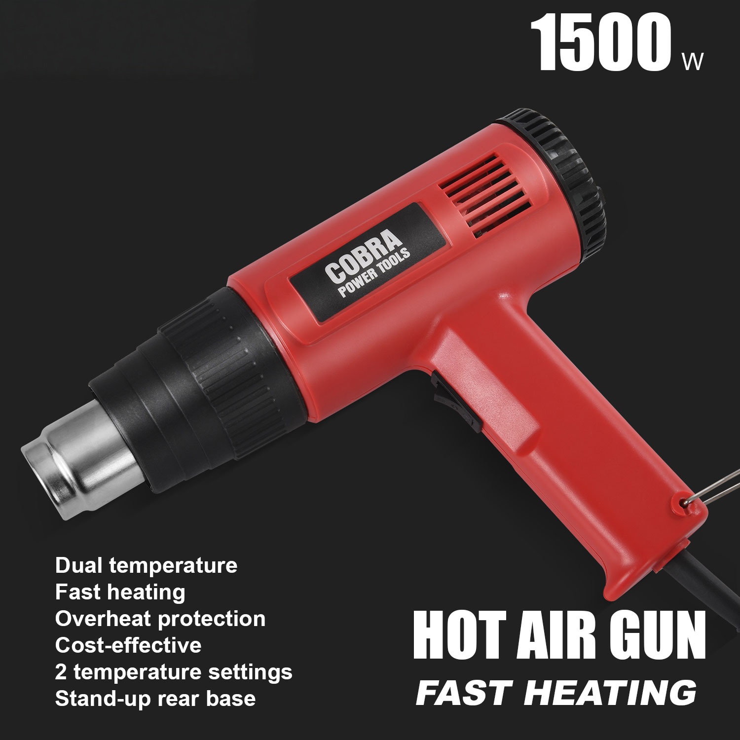 1500W Heat Gun 220V Dual Temperature Hot Air Tool 4 1500W Heat Gun