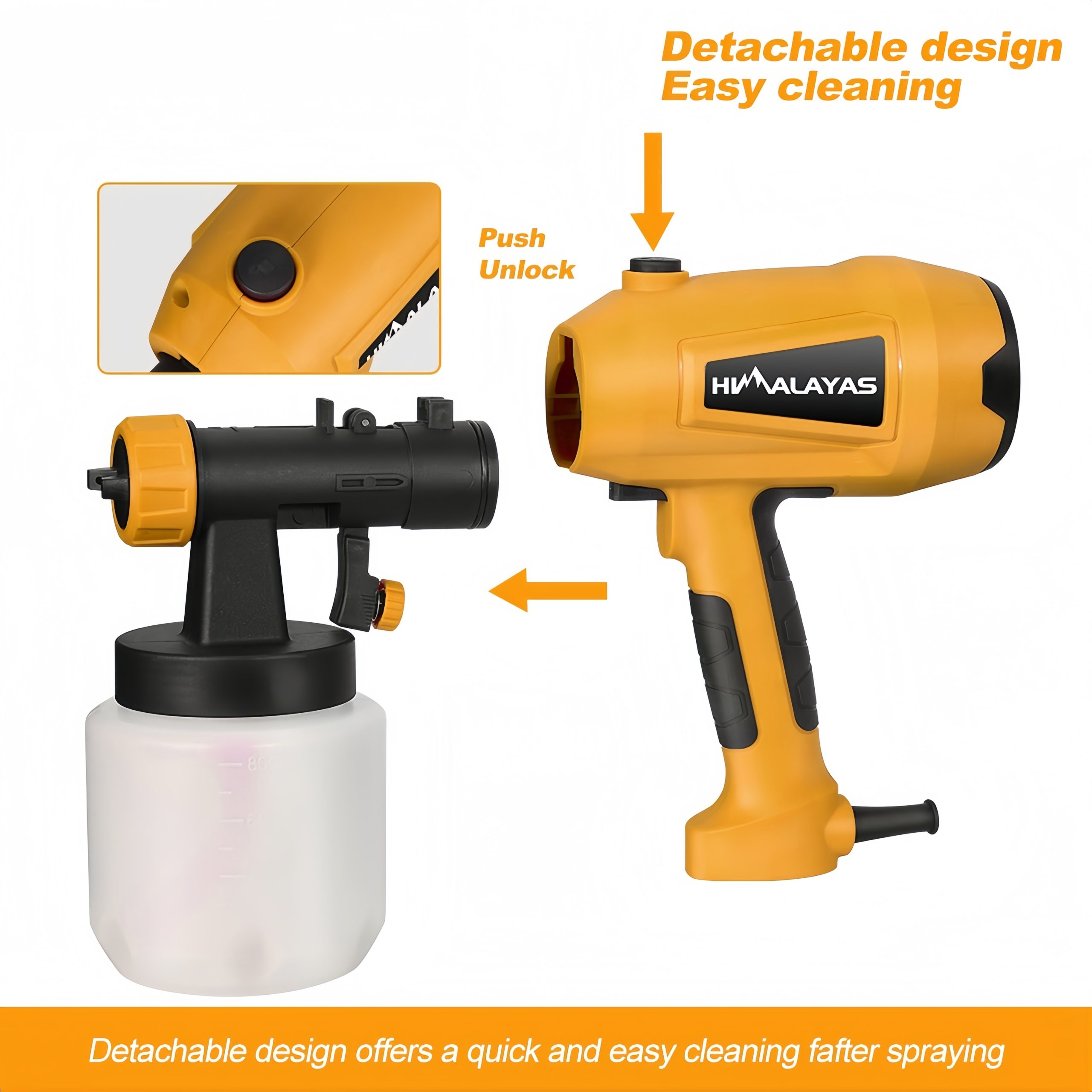 Electric Paint Spray Gun 800ML Adjustable Nozzle Paint Sprayer 5 Electric Paint Spray Gun