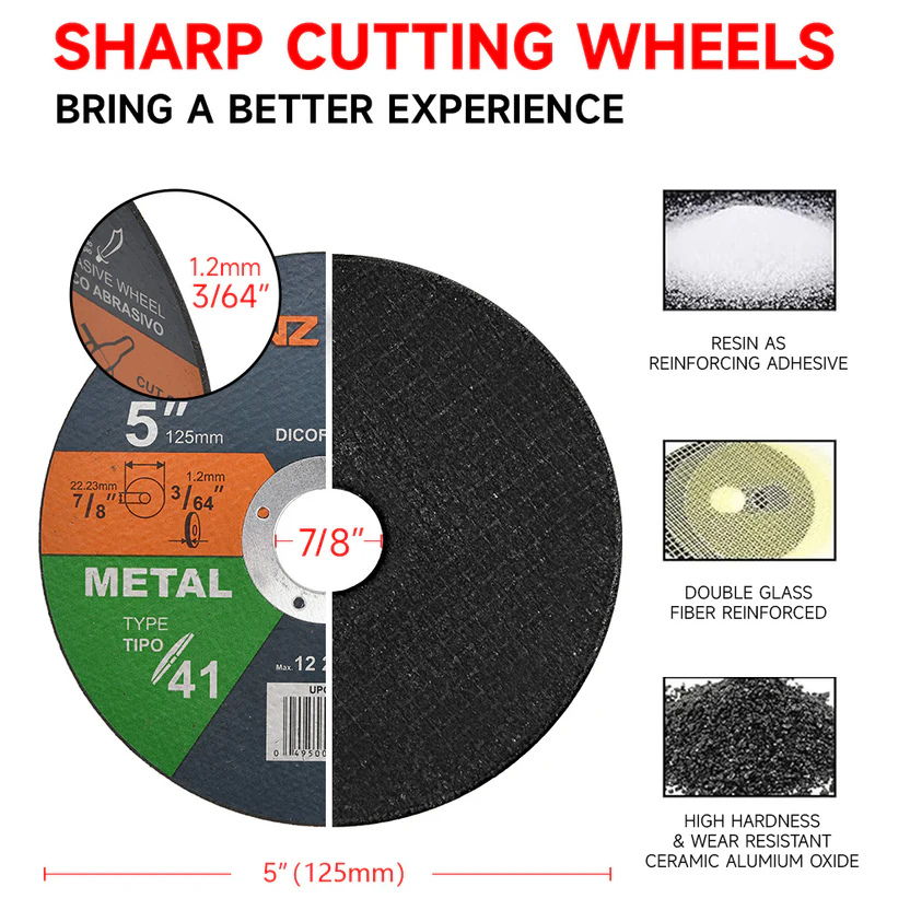 10PCS 5" 125mm Angle Grinder Cutting Discs Thin Cut Off Wheels for Metal and Steel 4 10PCS 5" 125mm Angle Grinder Cutting Discs Thin Cut Off Wheels for Metal and Steel - Image 4