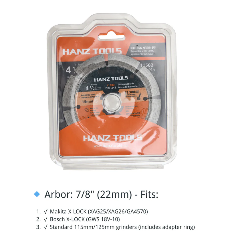 4.5" 115mm SEGMENTED Diamond Blade for Concrete, Masonry, Tile, Marble, Granite 6 4.5" 115mm SEGMENTED Diamond Blade for Concrete, Masonry, Tile, Marble, Granite - Image 6