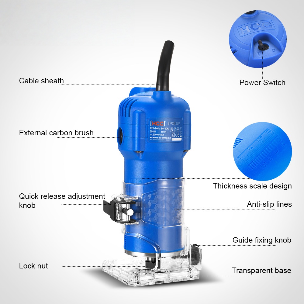 Laminate Trimmer Wood Router Clear Base Power Tool 4 Laminate Trimmer
